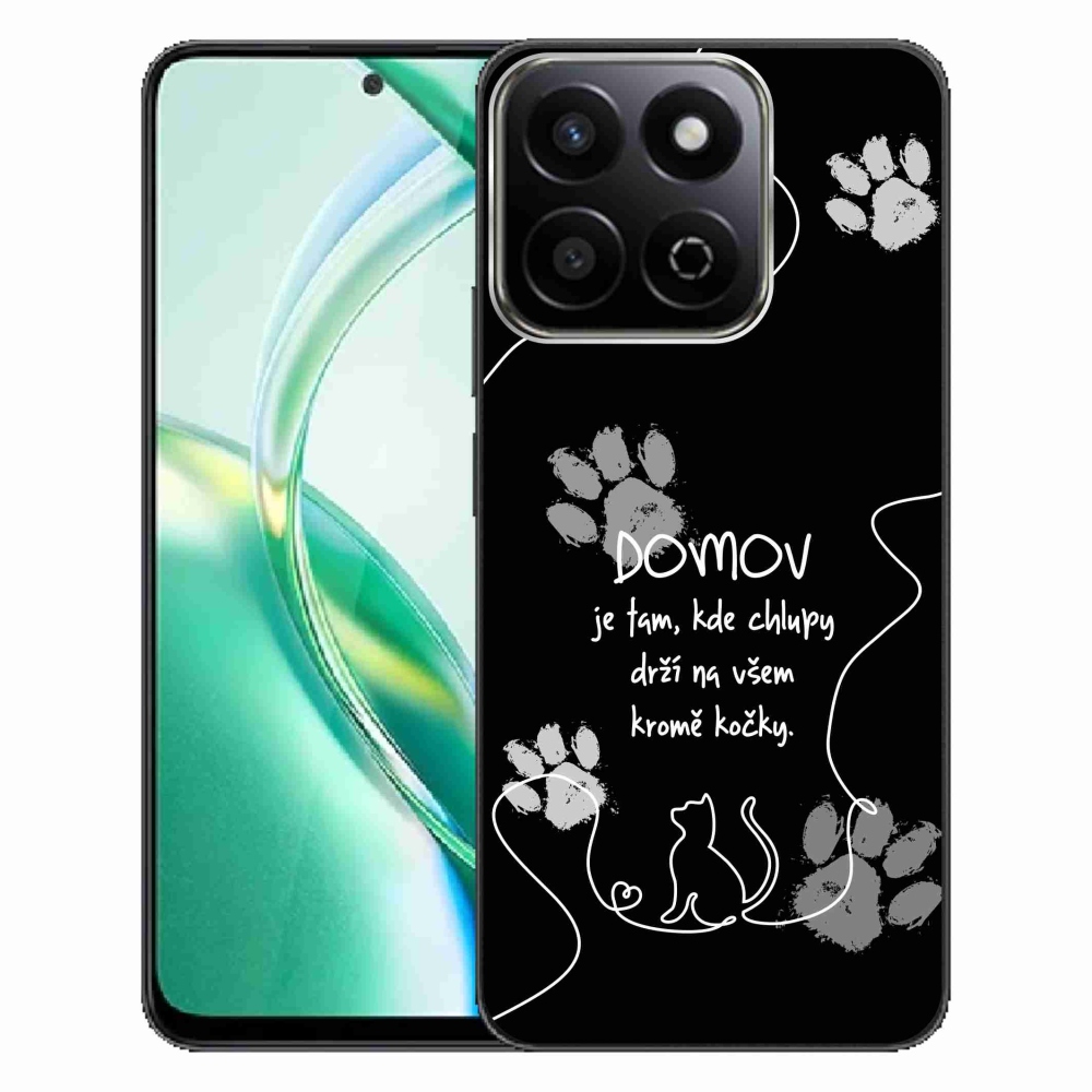 Gélový kryt mmCase na Honor 200 Smart 5G - mačacie motív čierne pozadie