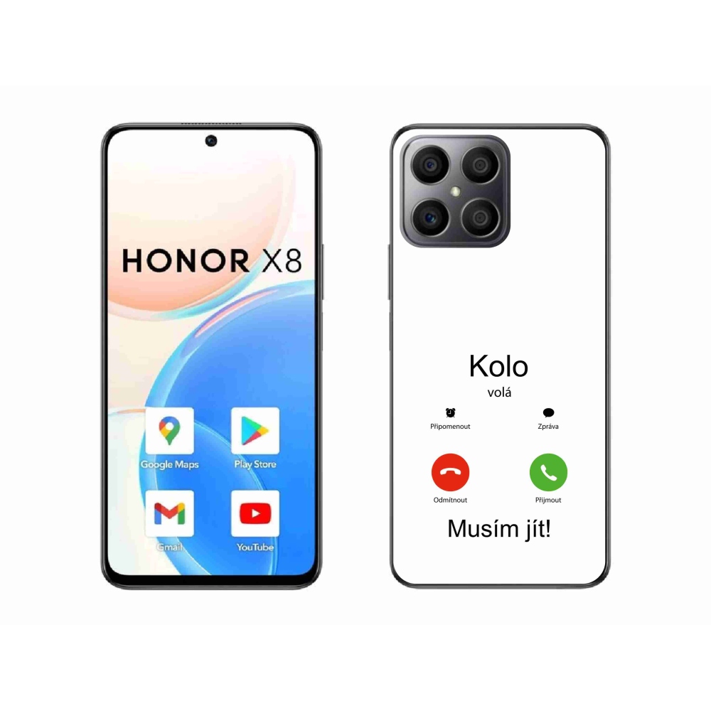 Gélový kryt mmCase na Honor X8 4G - kolo volá biele pozadie