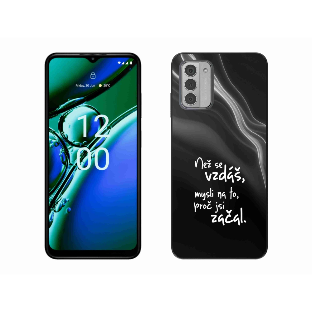 Gélový kryt mmCase na Nokia G42 - citát 2 čierne pozadie