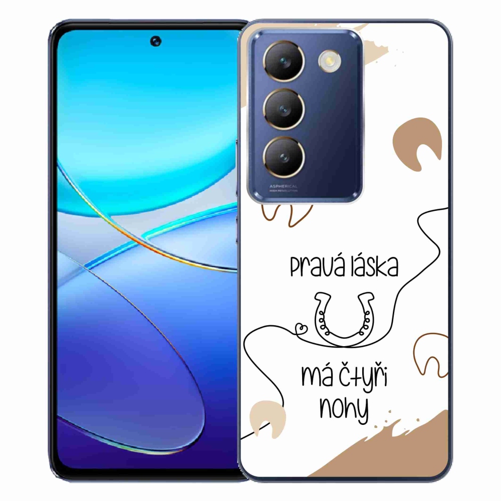 Gélový kryt mmCase na Vivo V40 SE 4G/5G - konský motív biele pozadie