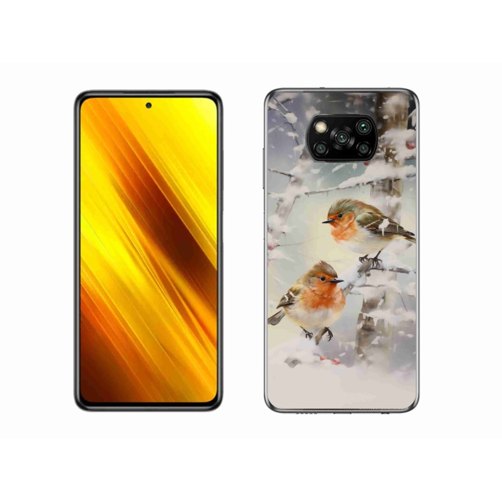 Gélový kryt mmCase na Xiaomi Poco X3 - vtáčiky v zime