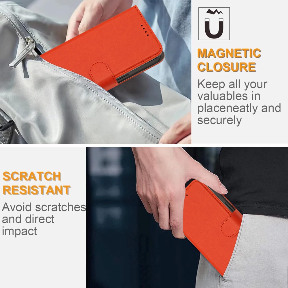 Snap knižkové puzdro na Xiaomi Redmi 15 4G/5G (171mm) - oranžové