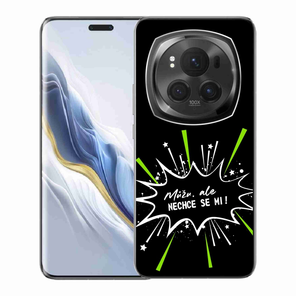 Gélový kryt mmCase na Honor Magic 6 Pro 5G - vtipný text 11 čierne pozadie