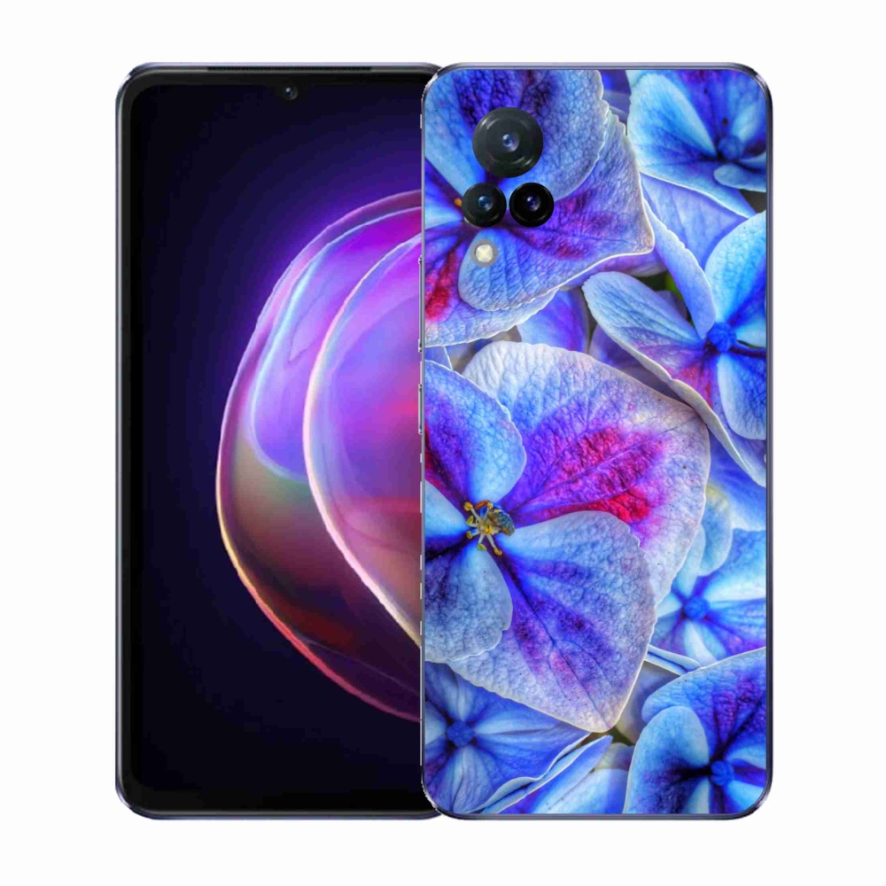 Gélový kryt mmCase na Vivo V21 4G/5G - modré kvety 1