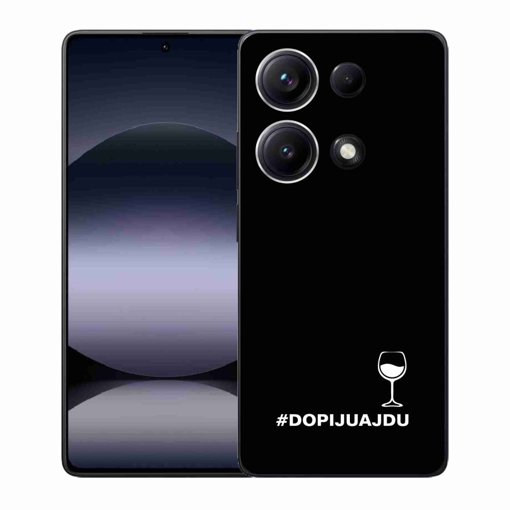 Gélový kryt mmCase na Xiaomi Redmi Note 14S - vínny motív čierne pozadie