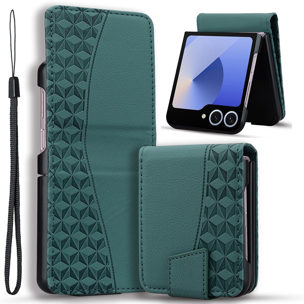 Gridy knižkové púzdro na Samsung Galaxy Z Flip7 5G - zelené