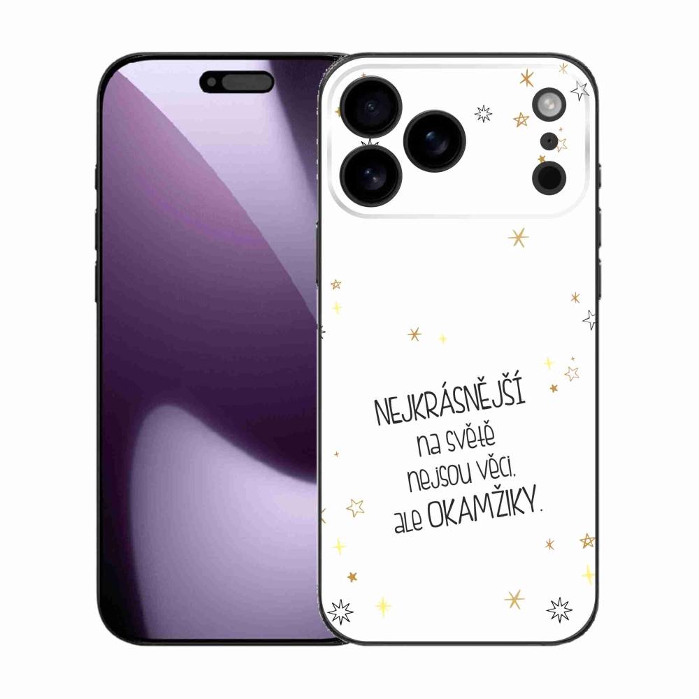 Gélový kryt mmCase na iPhone 17 Pro Max - citát 4 biele pozadie