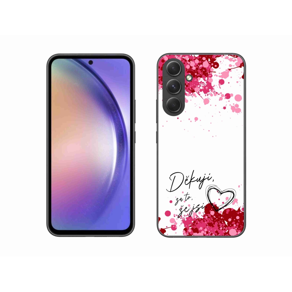 Gélový kryt mmCase na Samsung Galaxy A54 5G - zamilovaný text 2 biele pozadie