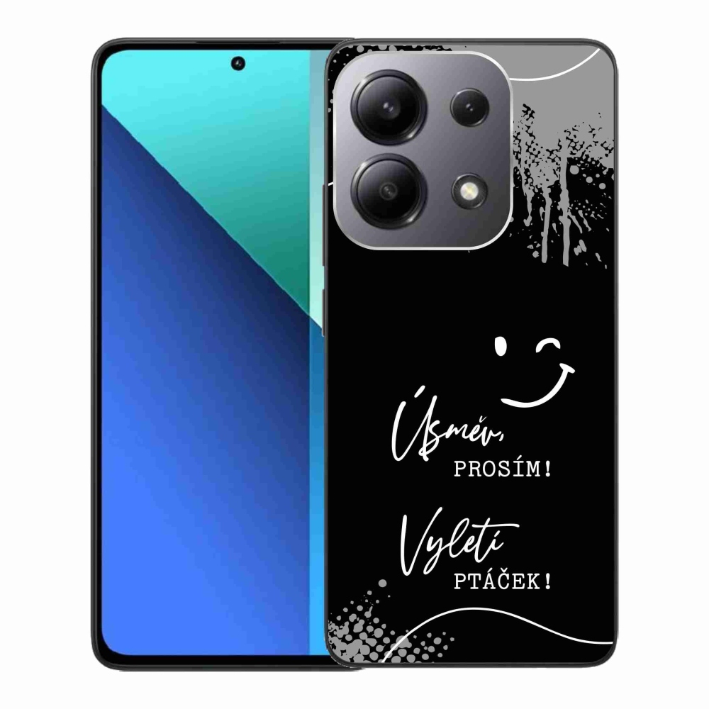 Gélový kryt mmCase na Xiaomi Redmi Note 13 - vtipný text 4 čierne pozadie