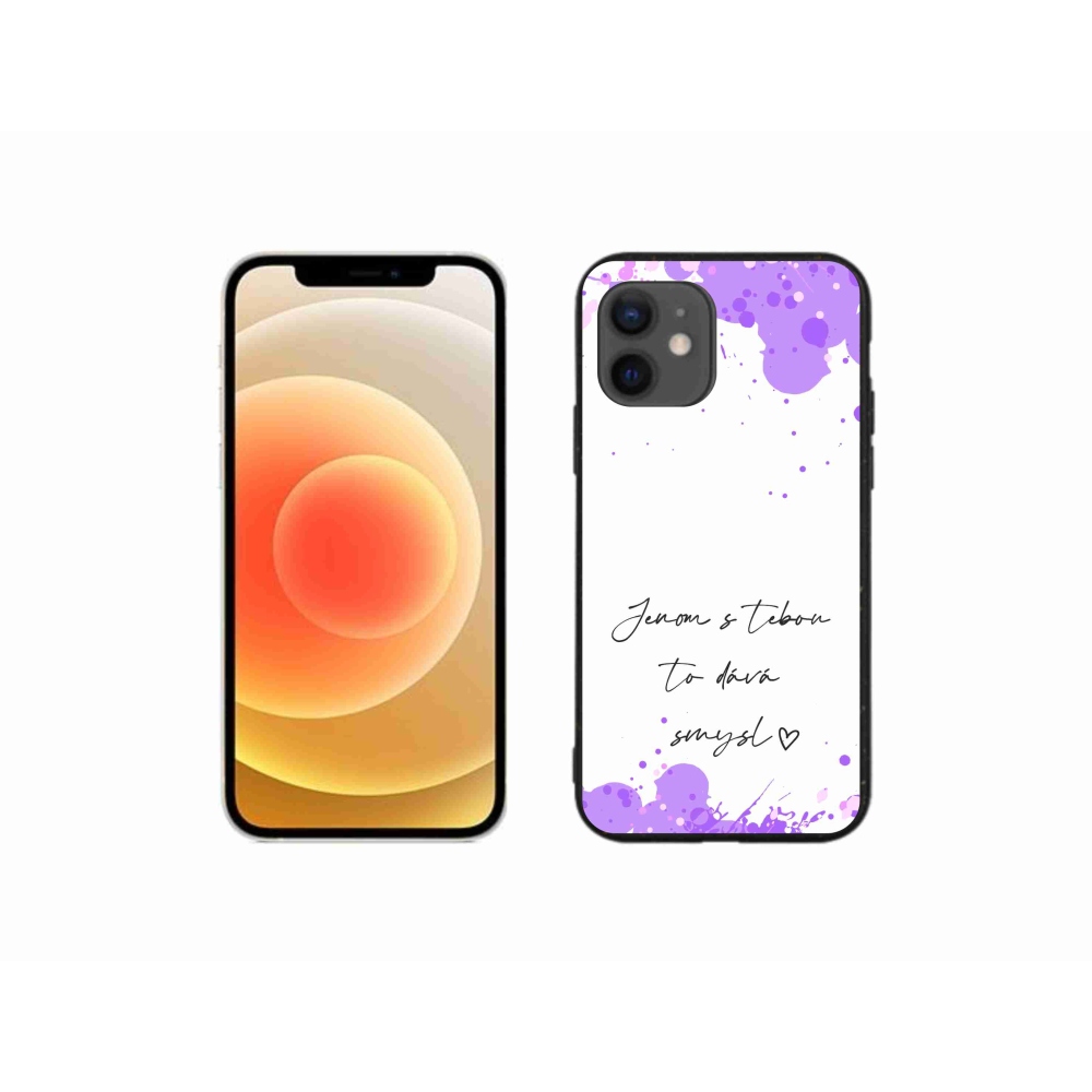Gélový kryt mmCase na iPhone 12 mini - zamilovaný text biele pozadie