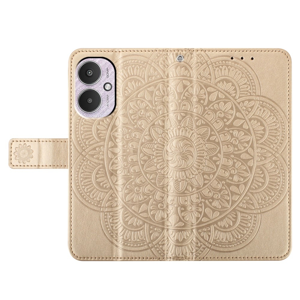 Mandala knižkové púzdro na Xiaomi Redmi 13C 5G - zlaté