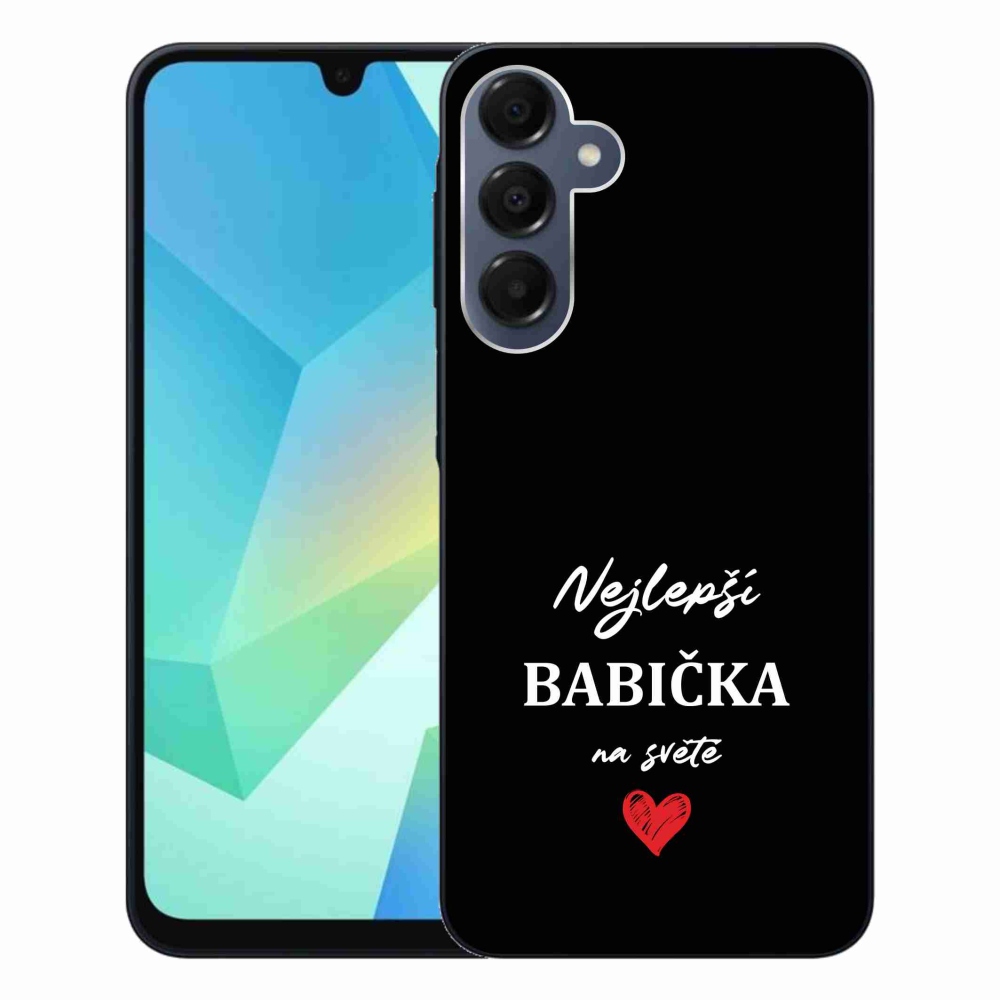Gélový kryt mmCase na Samsung Galaxy A16 4G/5G - najlepšia babička 1 čierne pozadie