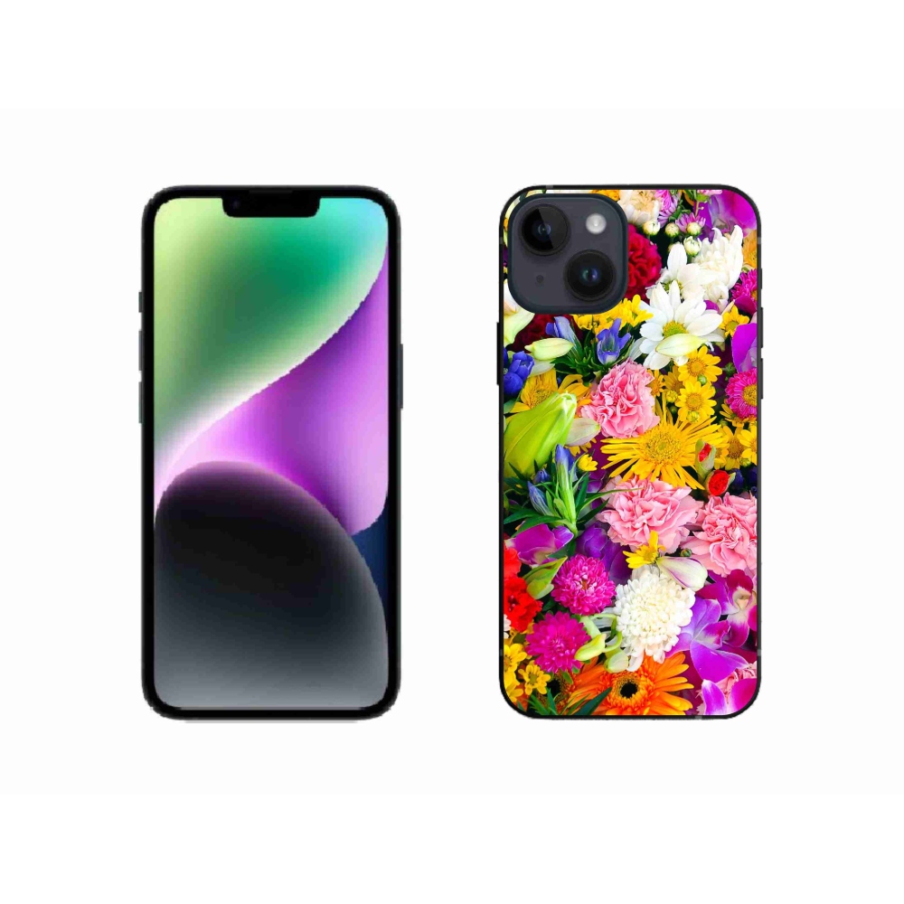 Gélový kryt mmCase na iPhone 14 - kvety 12