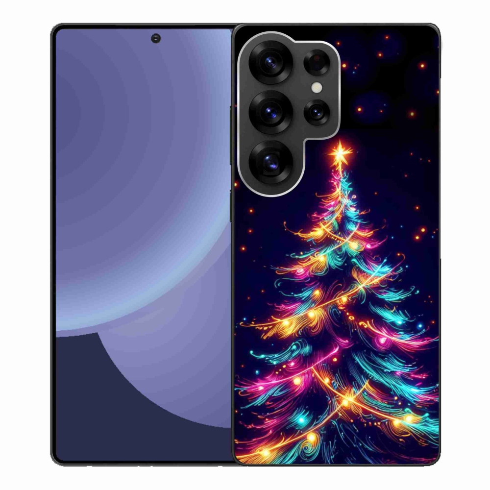 Gélový kryt mmCase na Samsung Galaxy S25 Ultra - neónový vianočný stromček