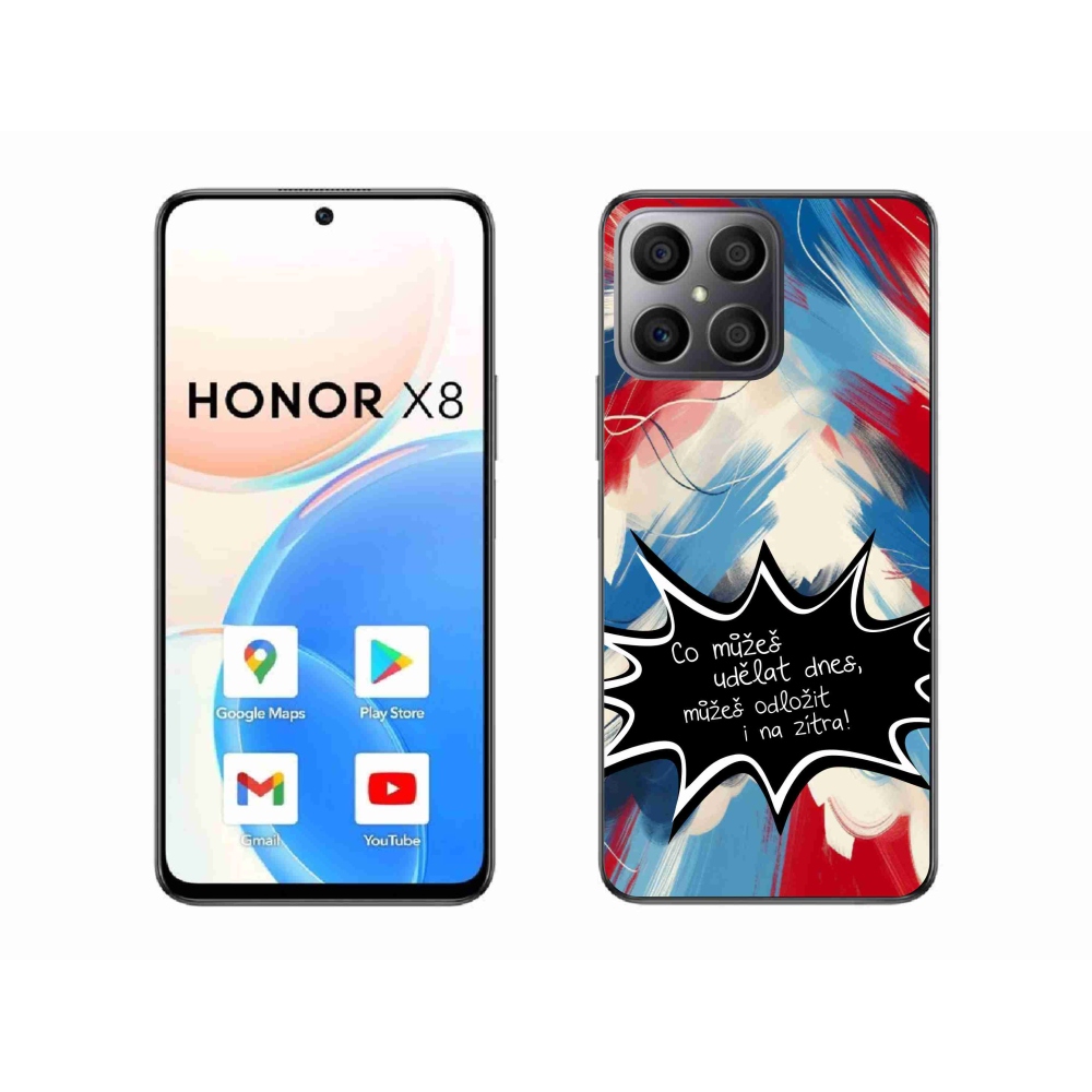 Gélový kryt mmCase na Honor X8 4G - vtipný text 9 čierne pozadie