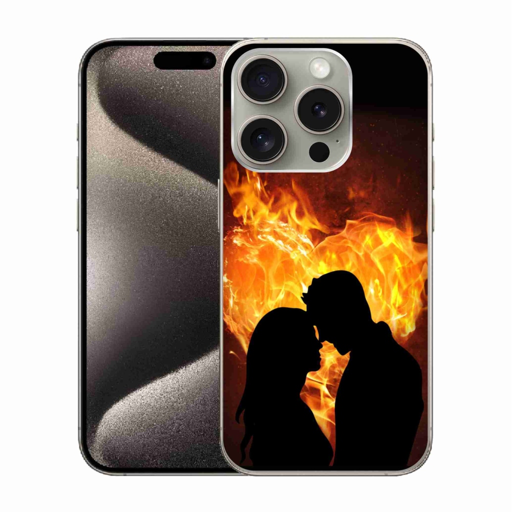 Gélový obal mmCase na iPhone 15 Pro - ohnivá láska