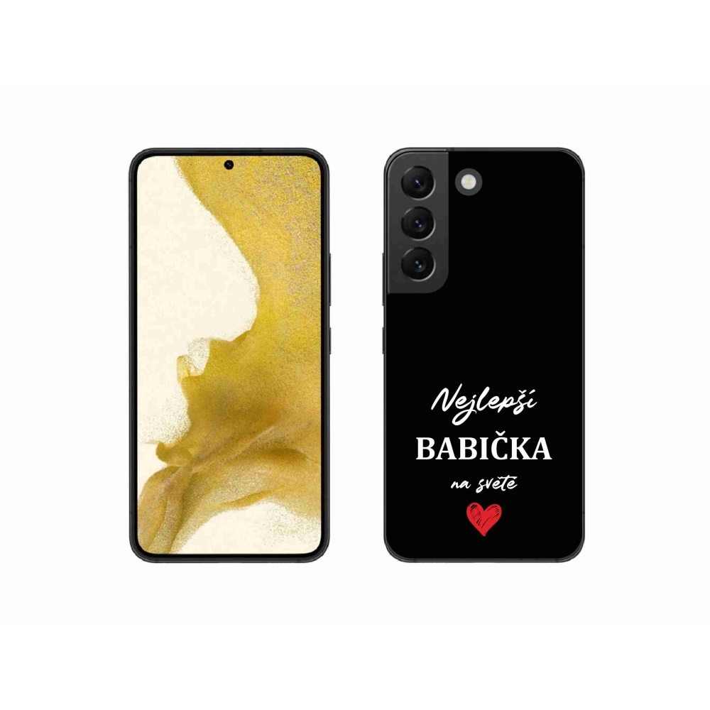 Gélový kryt mmCase na Samsung Galaxy S22 5G - najlepšia babička 1 čierne pozadie