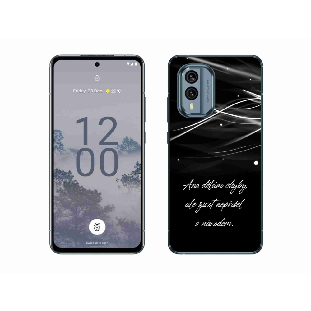 Gélový kryt mmCase na Nokia X30 5G - citát čierne pozadie