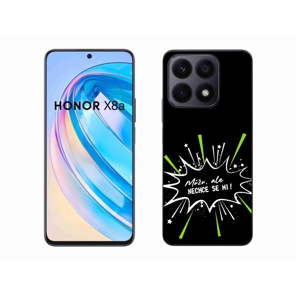 Gélový kryt mmCase na Honor X8a - vtipný text 11 čierne pozadie