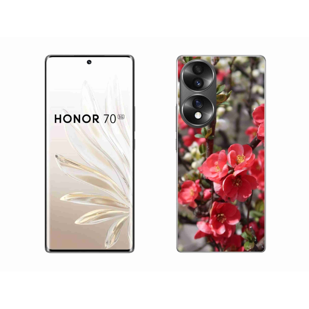 Gélový kryt mmCase na Honor 70 - červené kvety