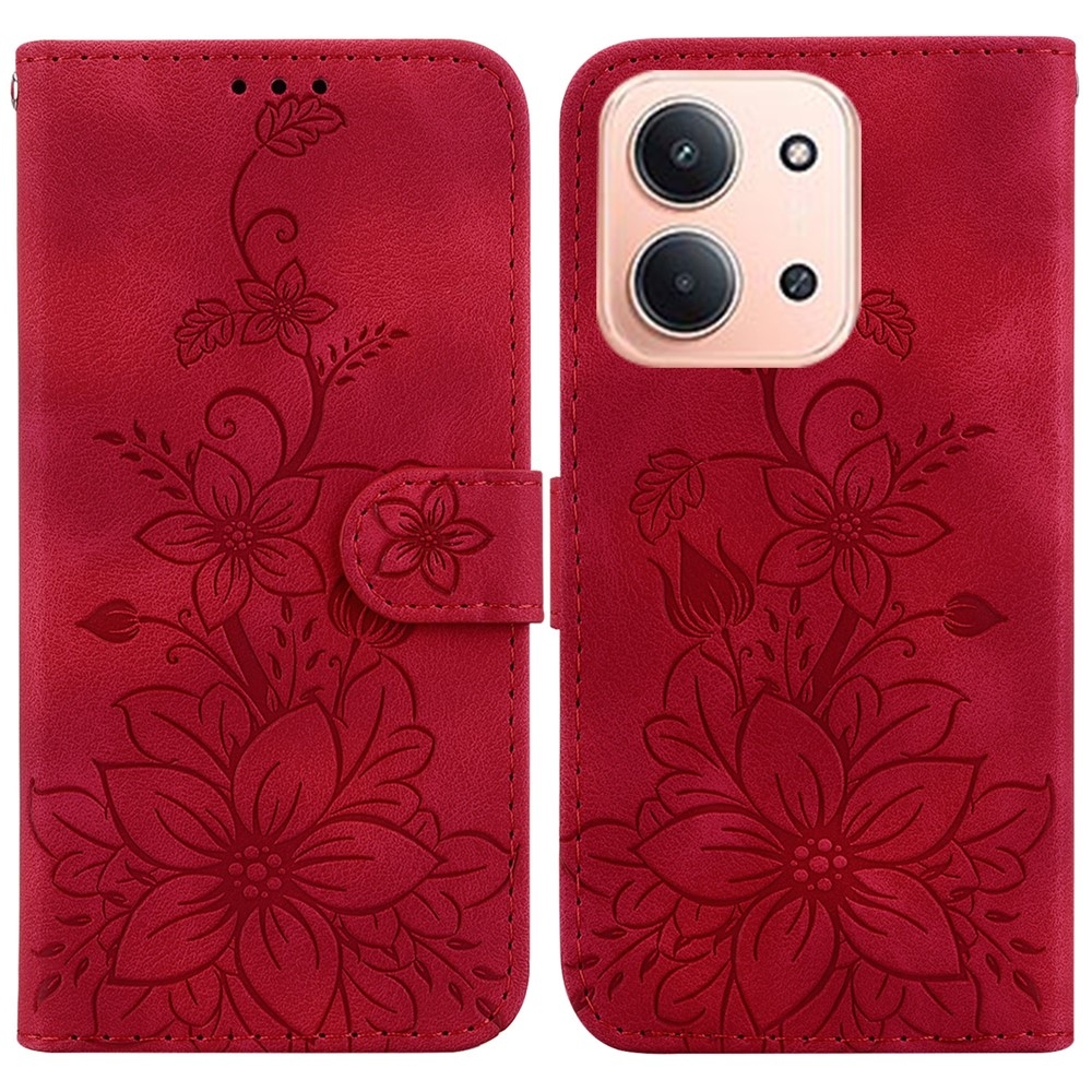 Lily knižkové púzdro na Xiaomi Redmi 15C 4G/5G (173mm) - červené