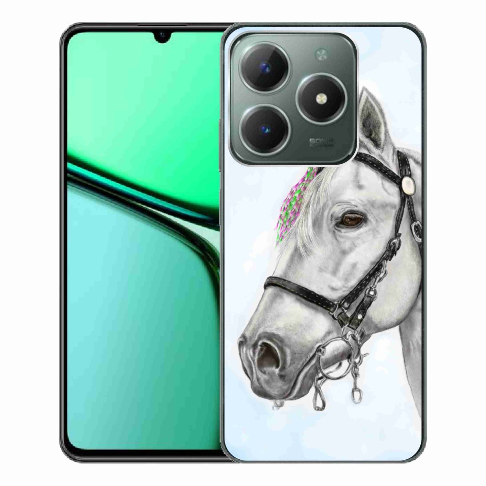 Gélový kryt mmCase na Realme C61 - biely kôň 1