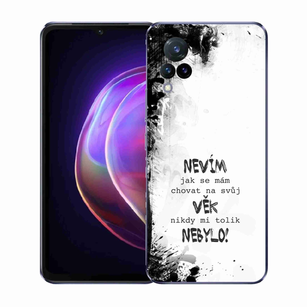 Gélový kryt mmCase na Vivo V21 4G/5G - vtipný text 14 biele pozadie