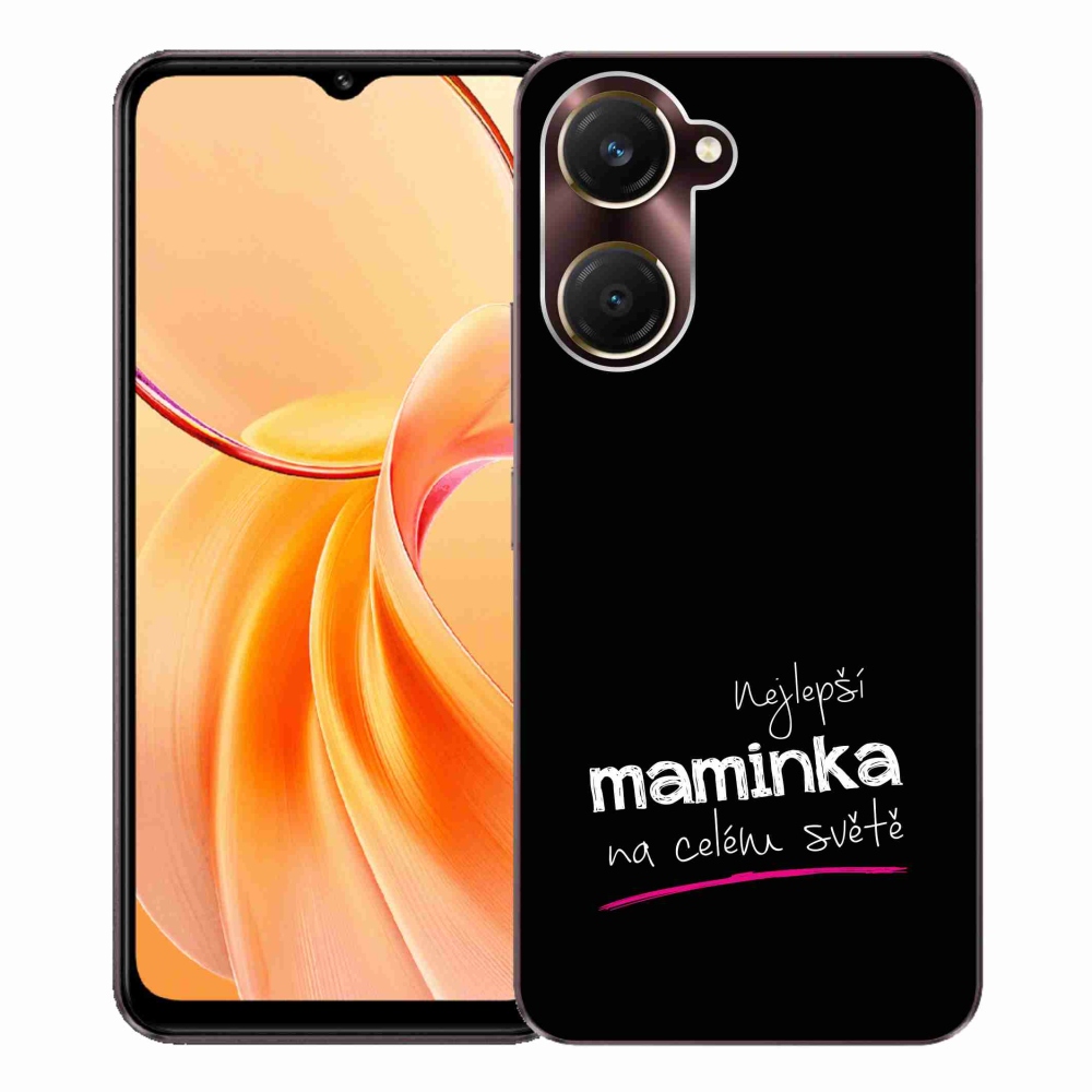 Gélový kryt mmCase na Vivo Y28s 5G - najlepšia mamička 4 čierne pozadie