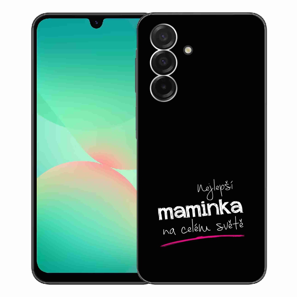 Gélový kryt mmCase na Samsung Galaxy A26 5G - najlepšia mamička 4 čierne pozadie