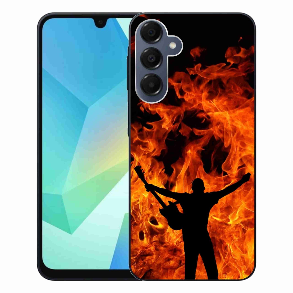 Gélový kryt mmCase na Samsung Galaxy A16 4G/5G - muzikant a oheň