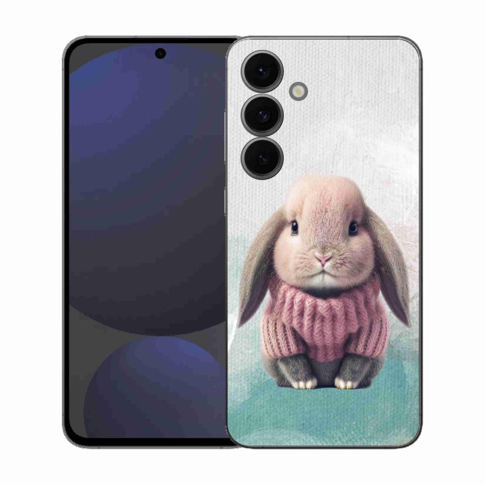 Gélový kryt mmCase na Samsung Galaxy S25 FE - zajačik vo svetri