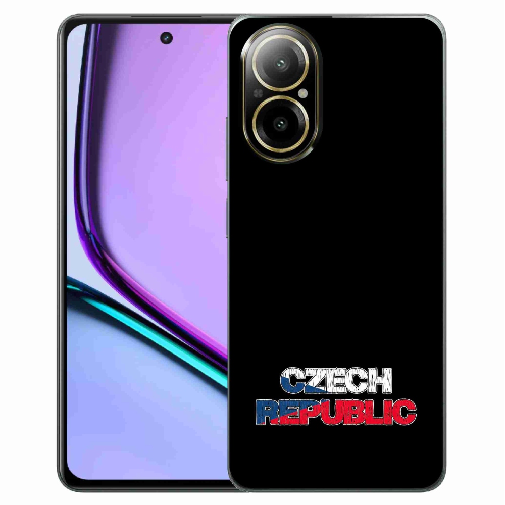 Gélový kryt mmCase na Realme C67 - Czech Republic čierne pozadie