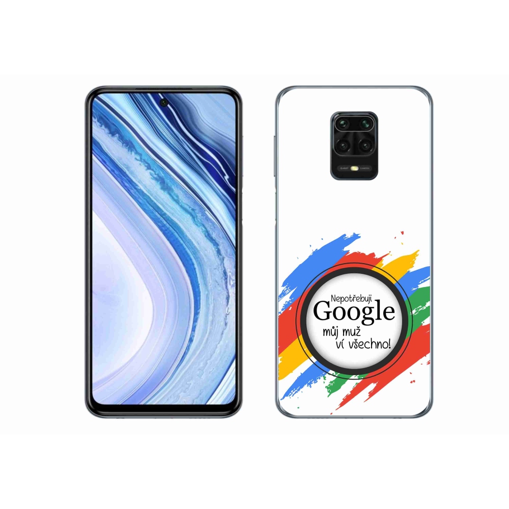 Gélový kryt mmCase na Xiaomi Redmi Note 9 Pro - muž vie všetko biele pozadie