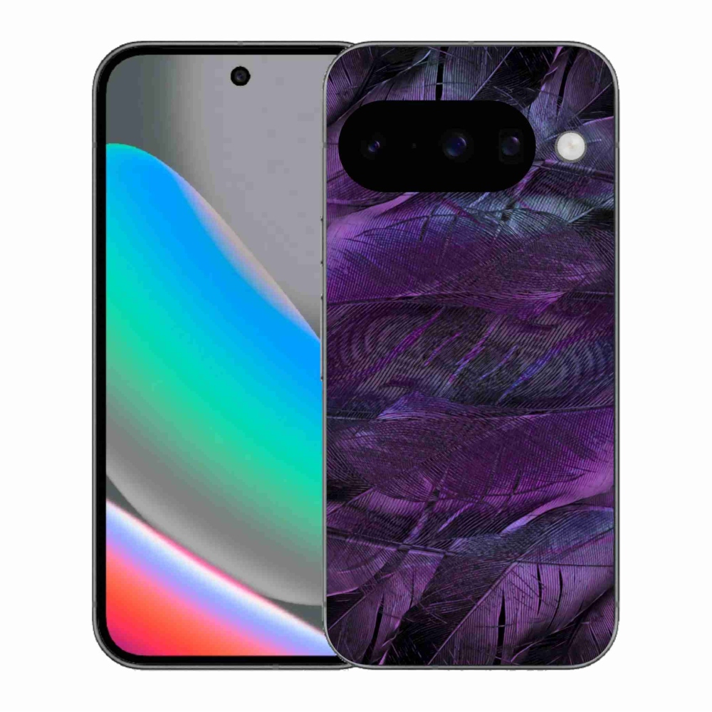 Gélový kryt mmCase na Google Pixel 10 - fialové pierka