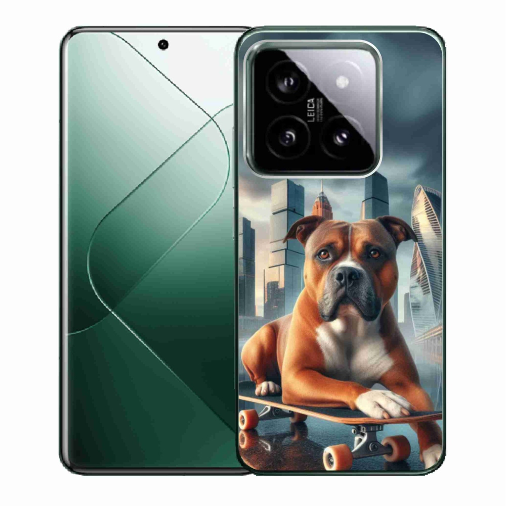 Gélový kryt mmCase na Xiaomi 14 - pes na skateboarde