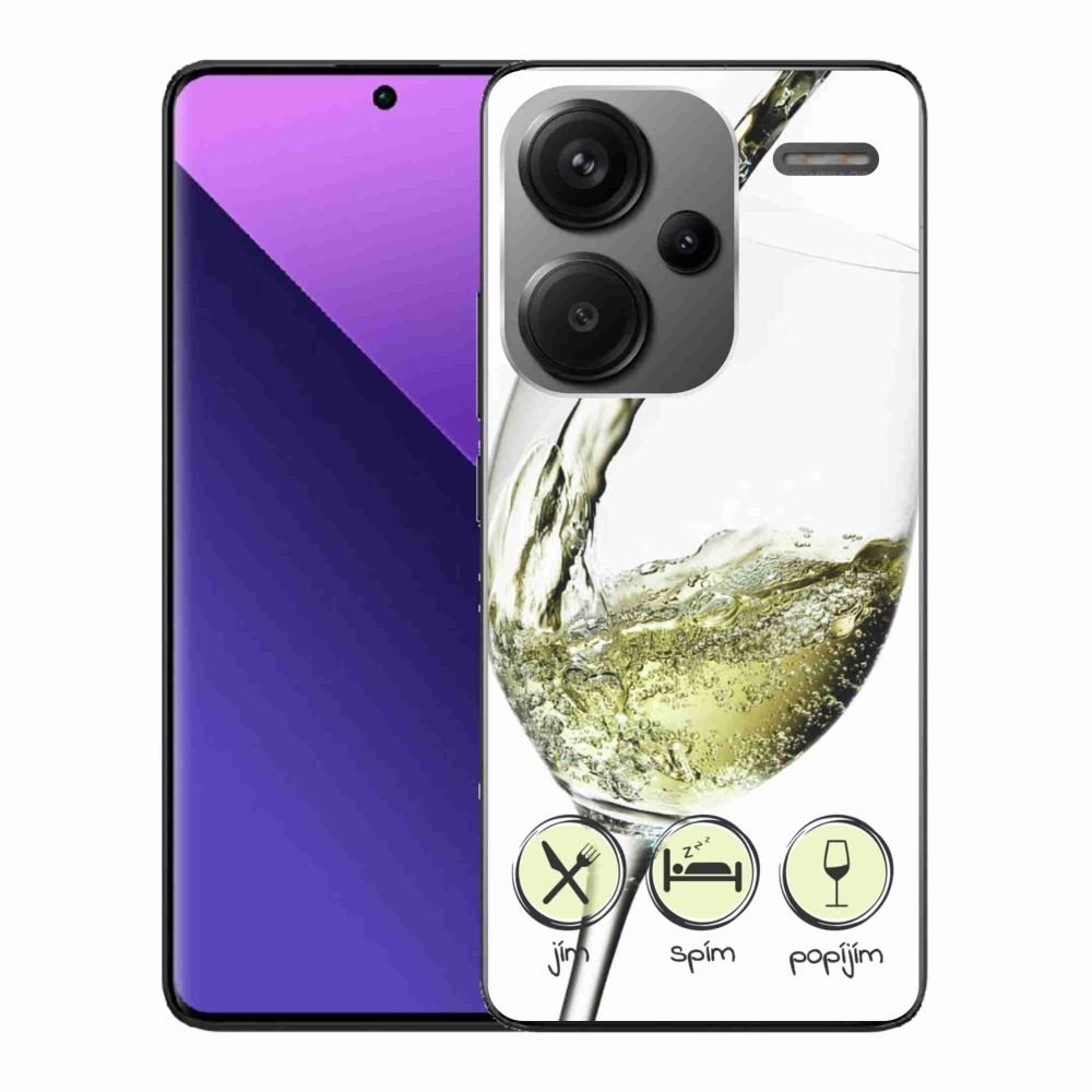 Gélový obal mmCase na Xiaomi Redmi Note 13 Pro+ 5G - pohár vína bielej