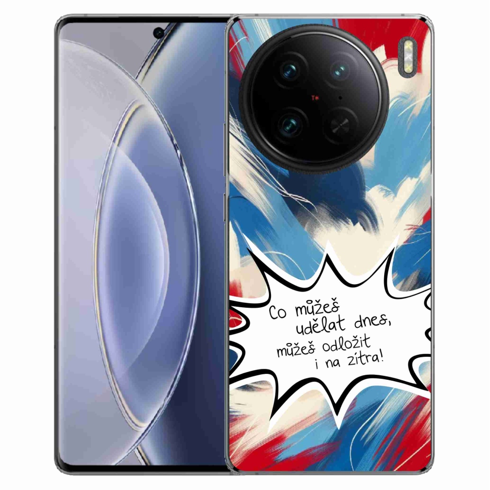 Gélový kryt mmCase na Vivo X90 Pro - vtipný text 9 biele pozadie