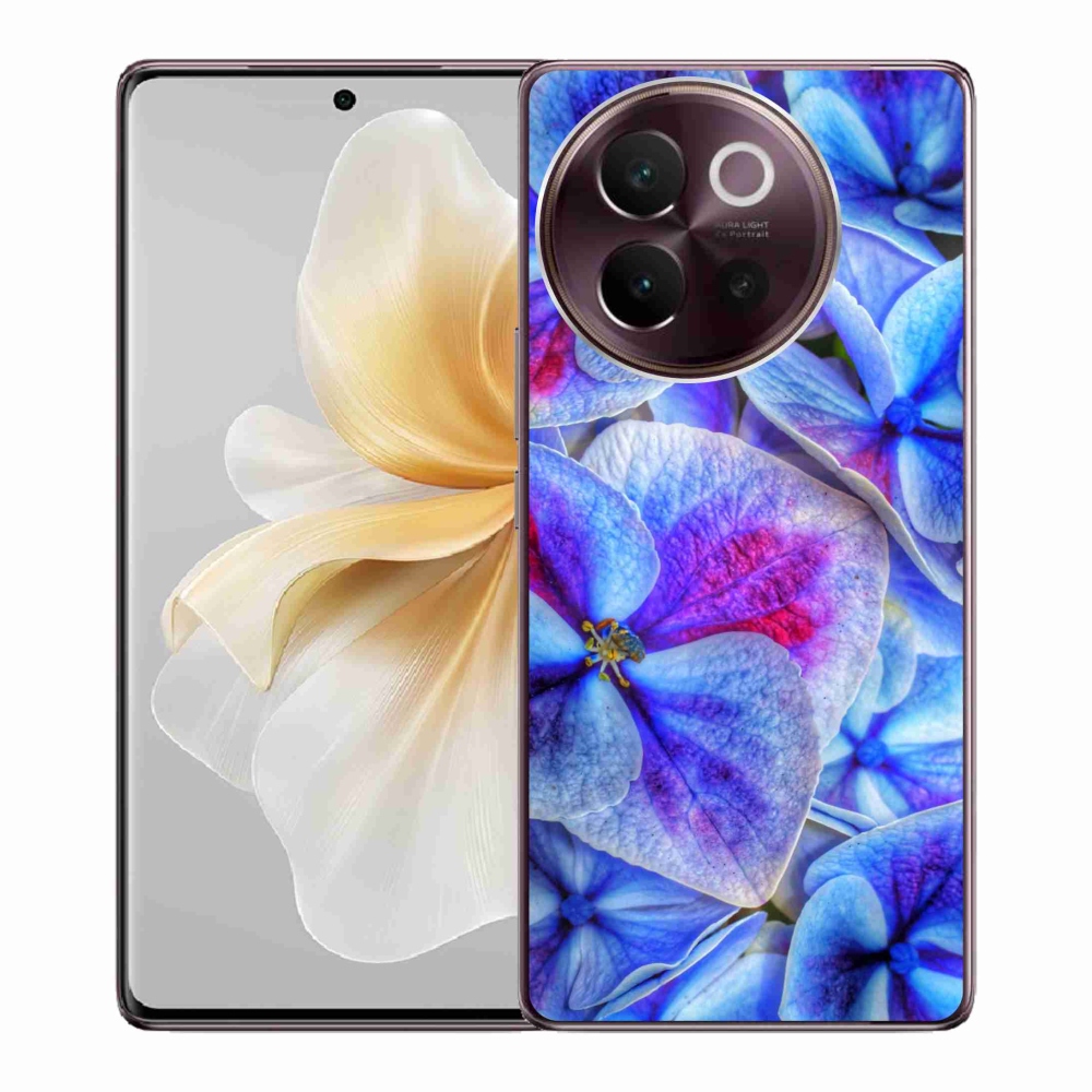 Gélový kryt mmCase na Vivo V40 Lite 5G - modré kvety 1