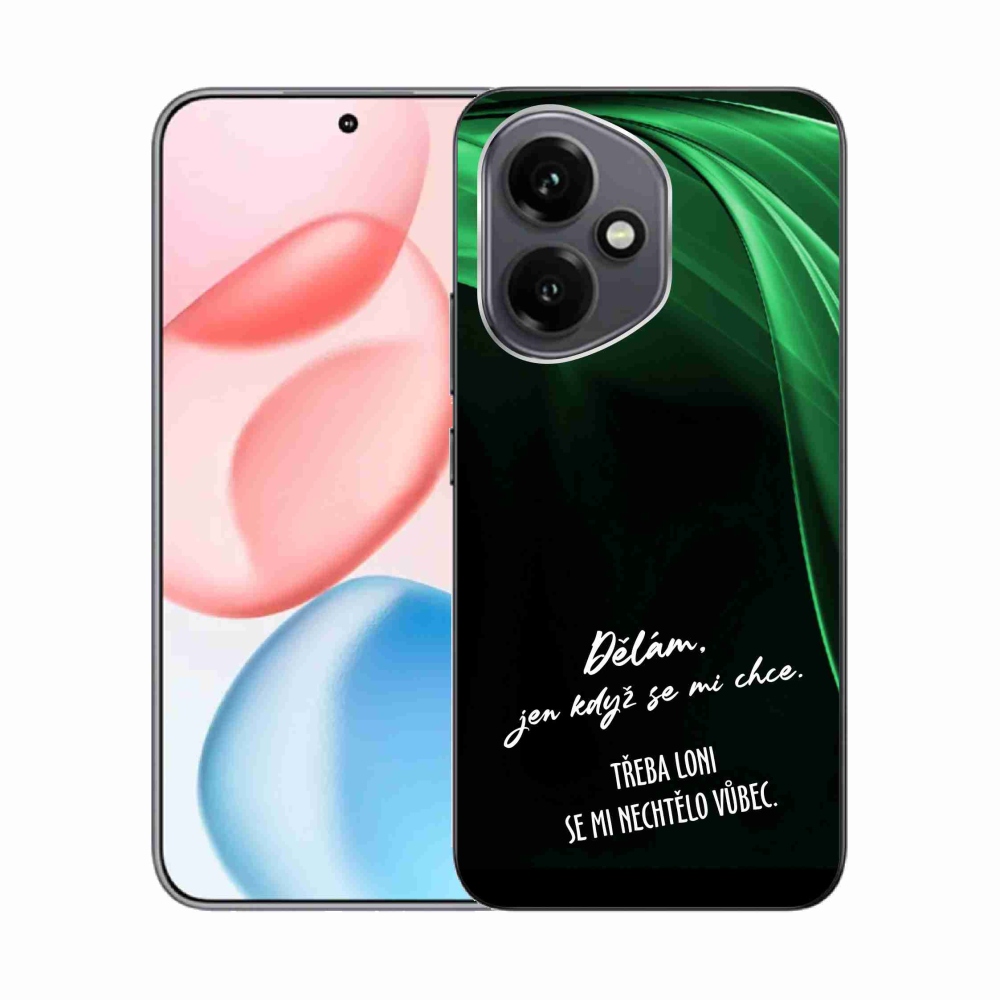 Gélový kryt mmCase na Honor 400 - vtipný text 12 čierne pozadie