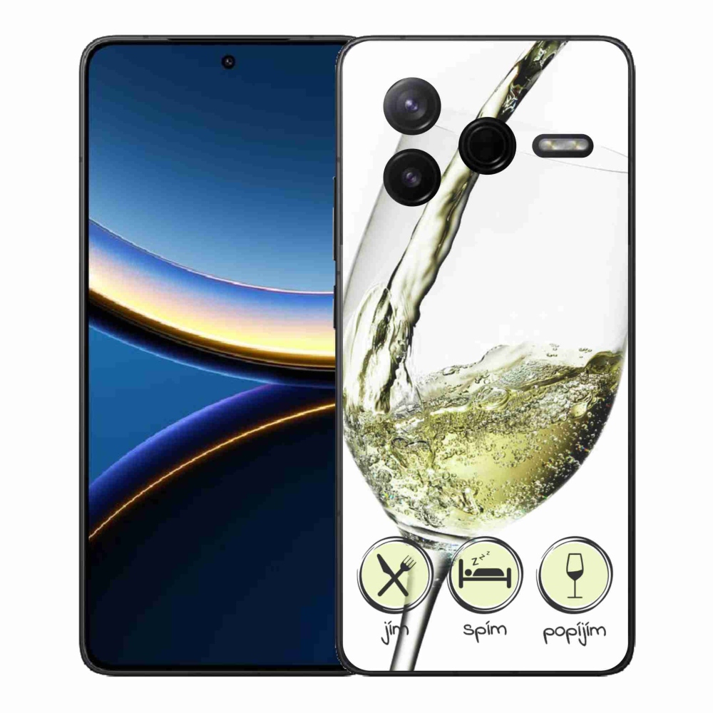 Gélový kryt mmCase na Xiaomi Poco F7 Pro - pohár vína bielej