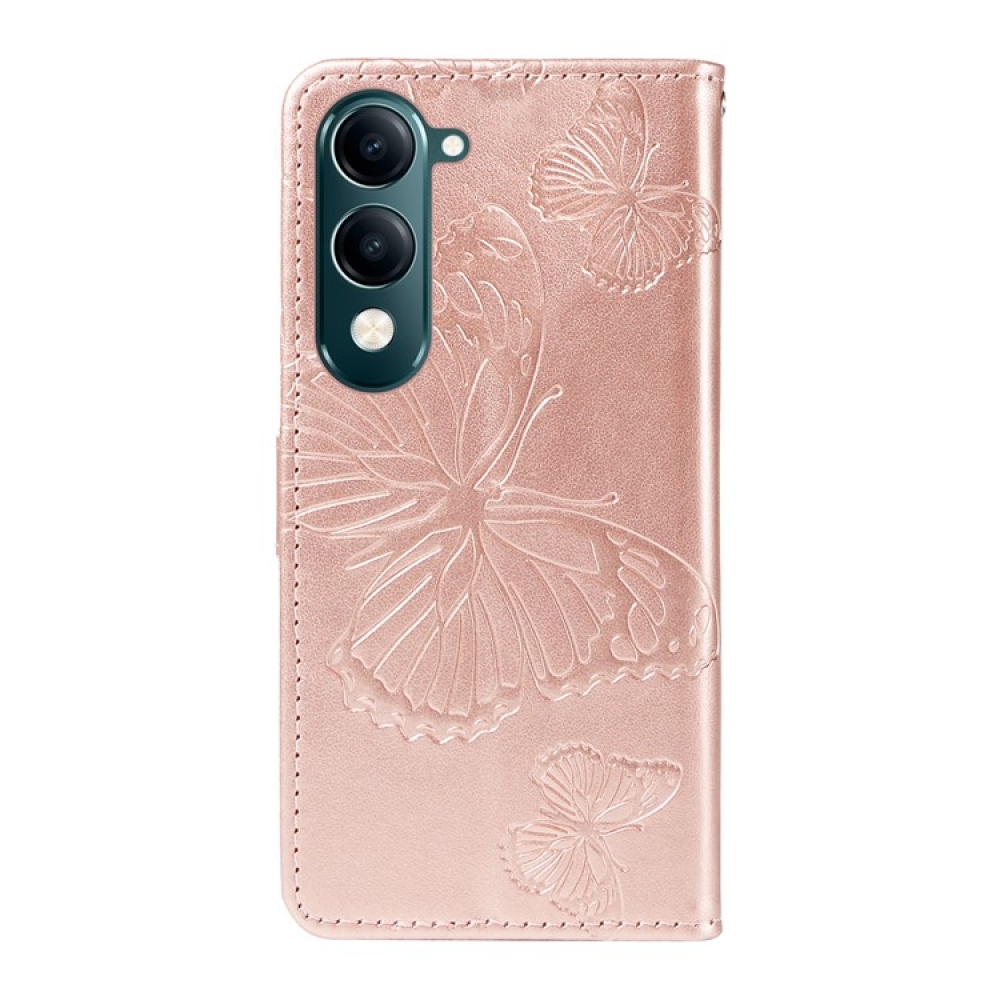 Big Butterfly knižkové puzdro na Vivo Y29s 5G - ružovozlaté