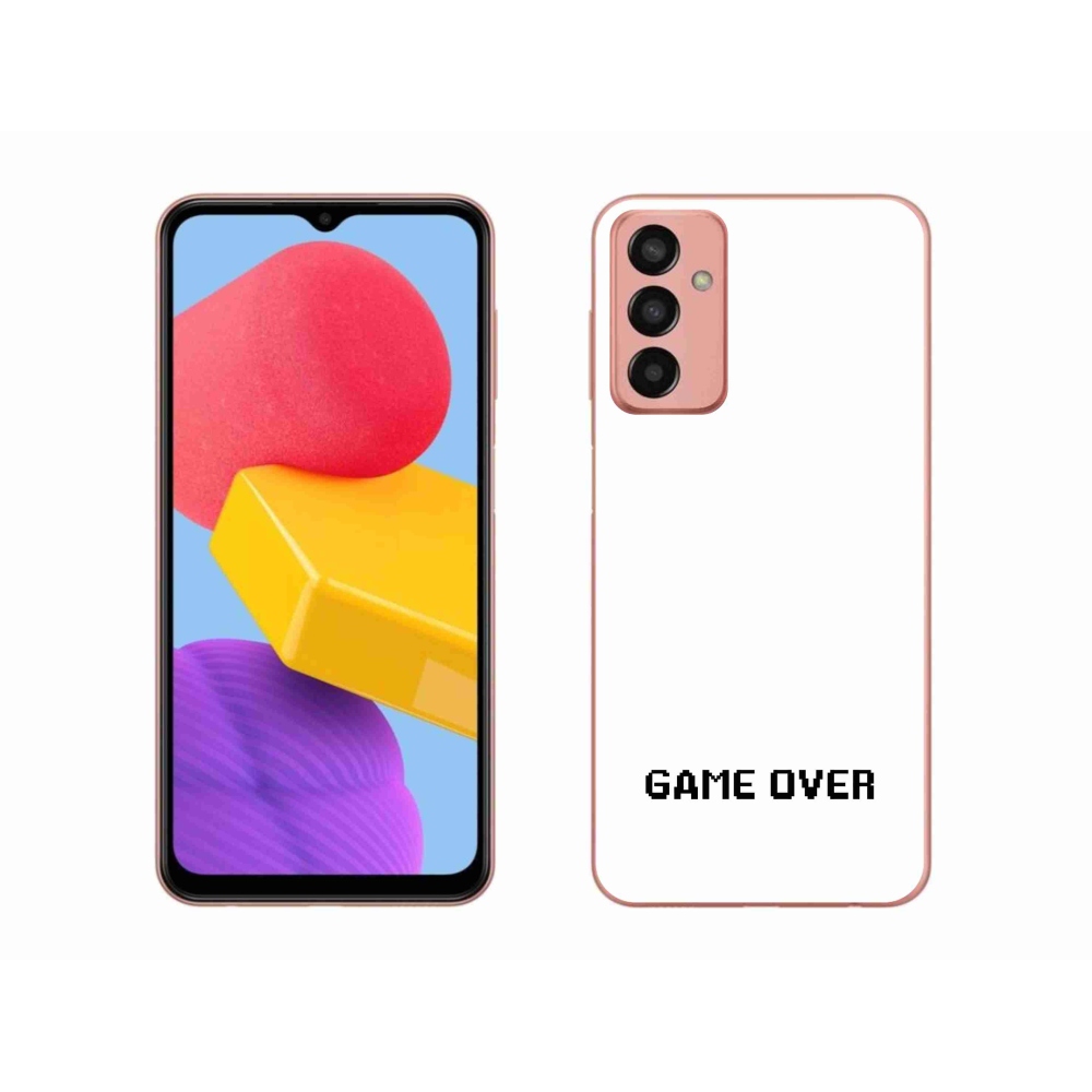 Gélový kryt mmCase na Samsung Galaxy M13 - game over biele pozadie
