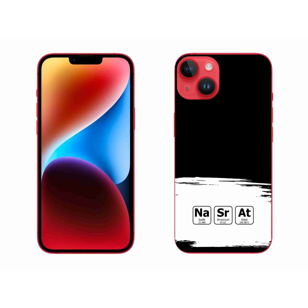 Gélový kryt mmCase na iPhone 14 Plus - chemické prvky bieločierne pozadie