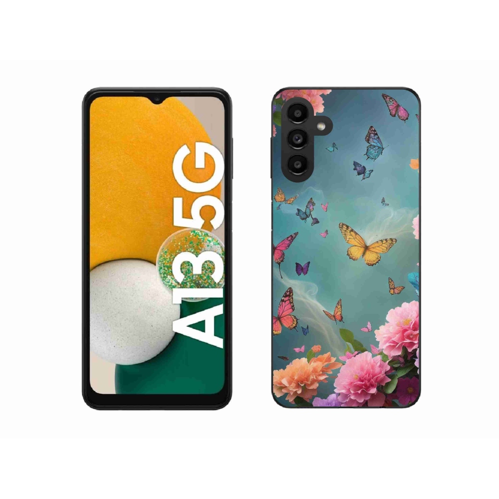 Gélový kryt mmCase na Samsung Galaxy A13 5G - farebné kvety a motýle