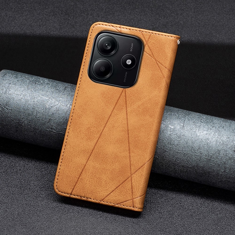 Triangle knižkové púzdro na Xiaomi Redmi Note 14 - žlté