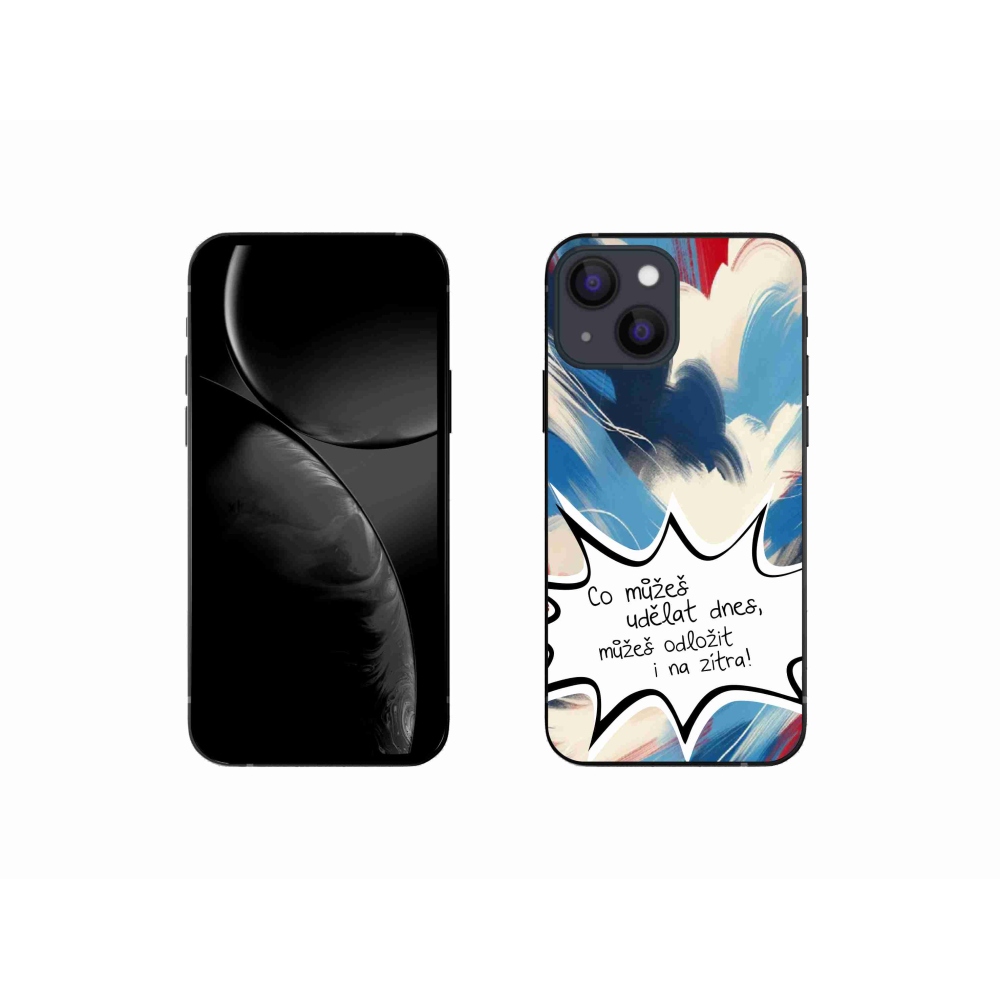 Gélový kryt mmCase na iPhone 13 mini 5.4 - vtipný text 9 biele pozadie