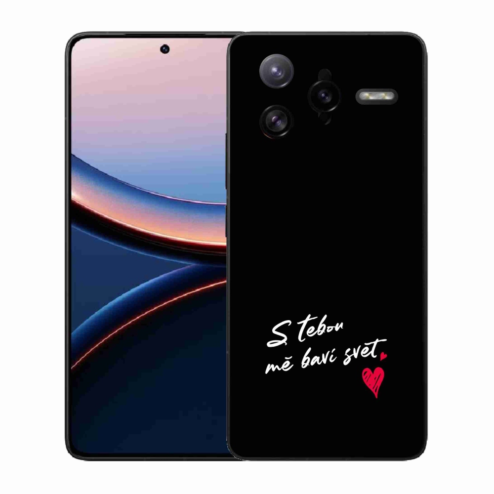 Gélový kryt mmCase na Xiaomi Poco F7 Ultra - zamilovaný text 1 čierne pozadie