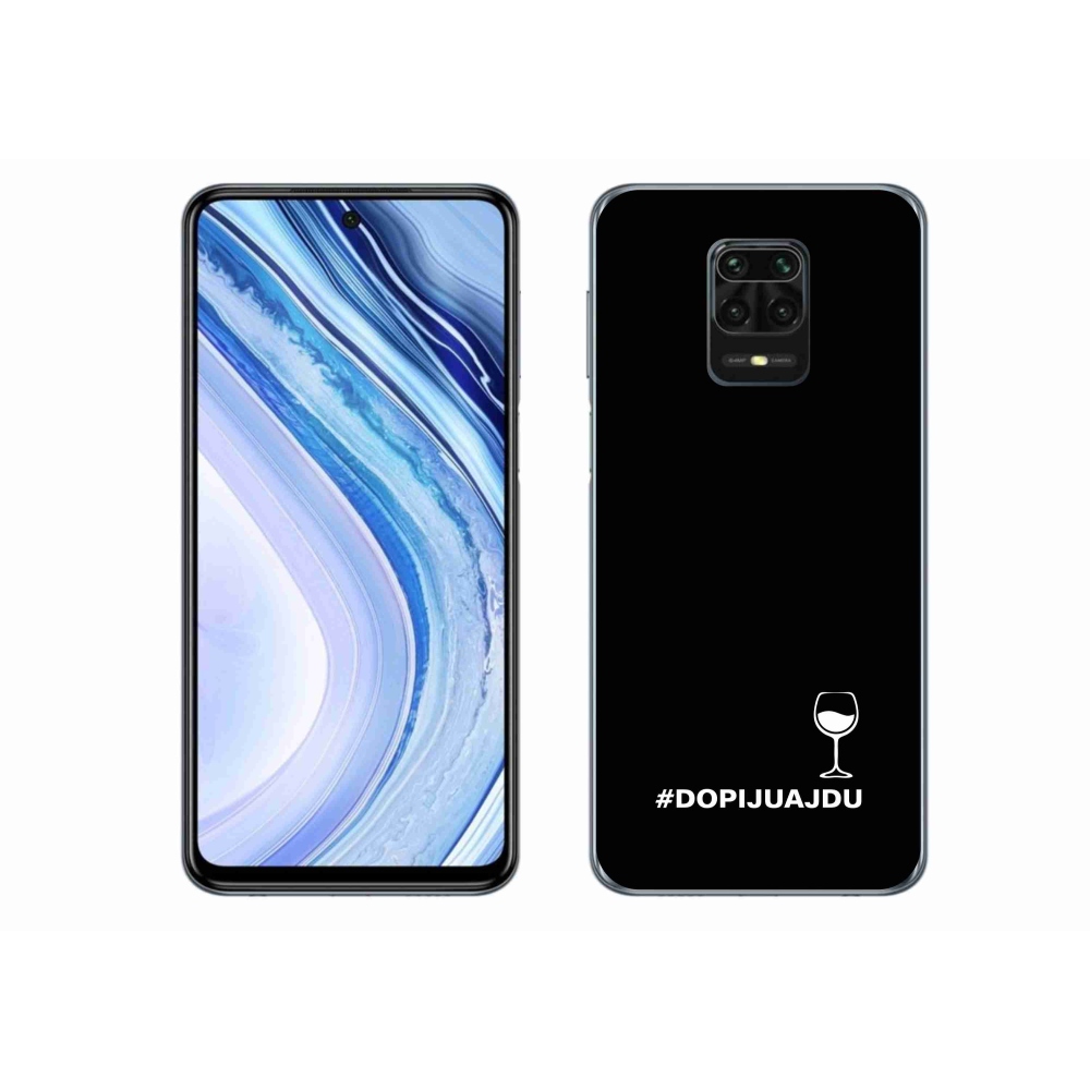Gélový kryt mmCase na Xiaomi Redmi Note 9S - vínny motív čierne pozadie