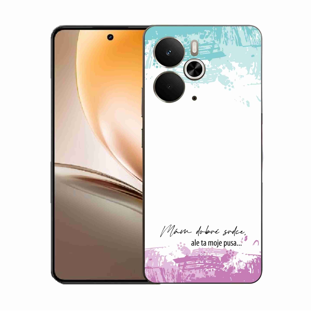 Gélový kryt mmCase na Realme 14 5G - vtipný text 3 biele pozadie
