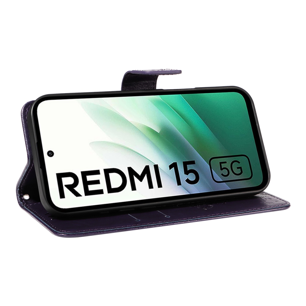 Trees knižkové púzdro na Xiaomi Redmi 15 4G (171mm) - fialové
